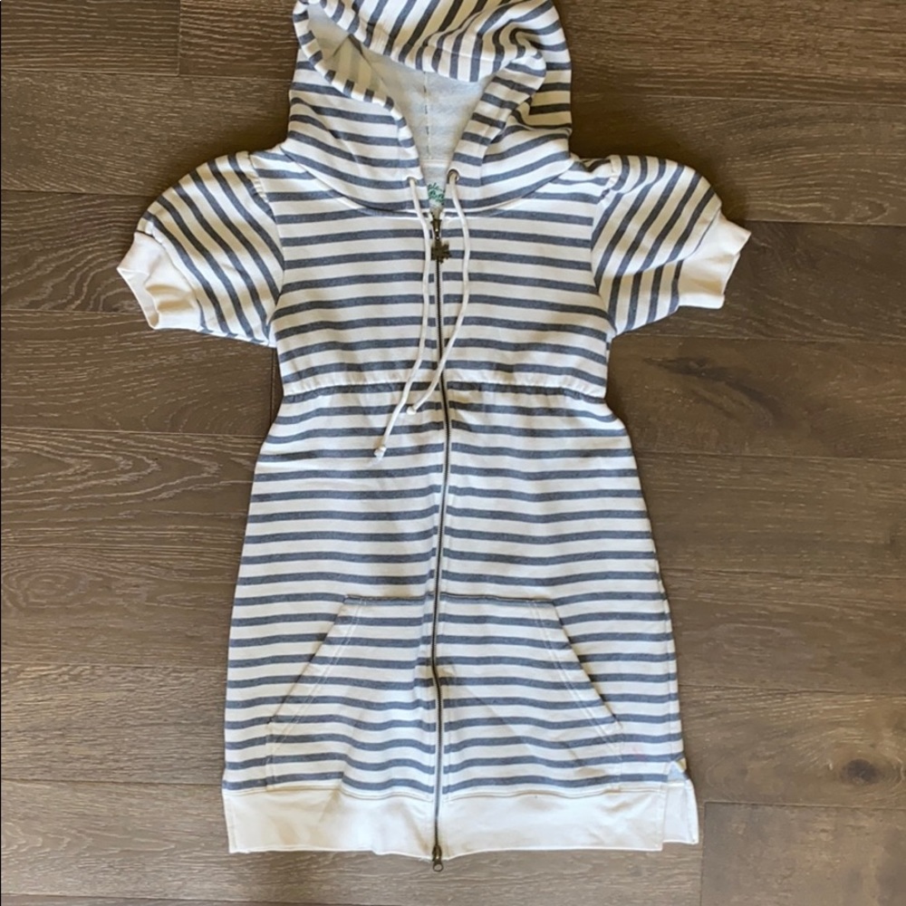 Free People Zip Up Hoodie Sweatshirt Dress